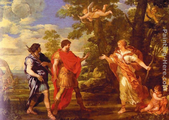 Venus as Huntress Appears to Aeneas painting - Pietro da Cortona Venus as Huntress Appears to Aeneas art painting